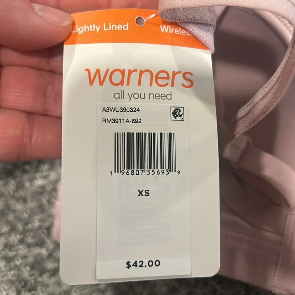 Warner’s Easy Does It Lightly Lined Wireless Bra Size XS Lilac NWT - Picture 4 of 4